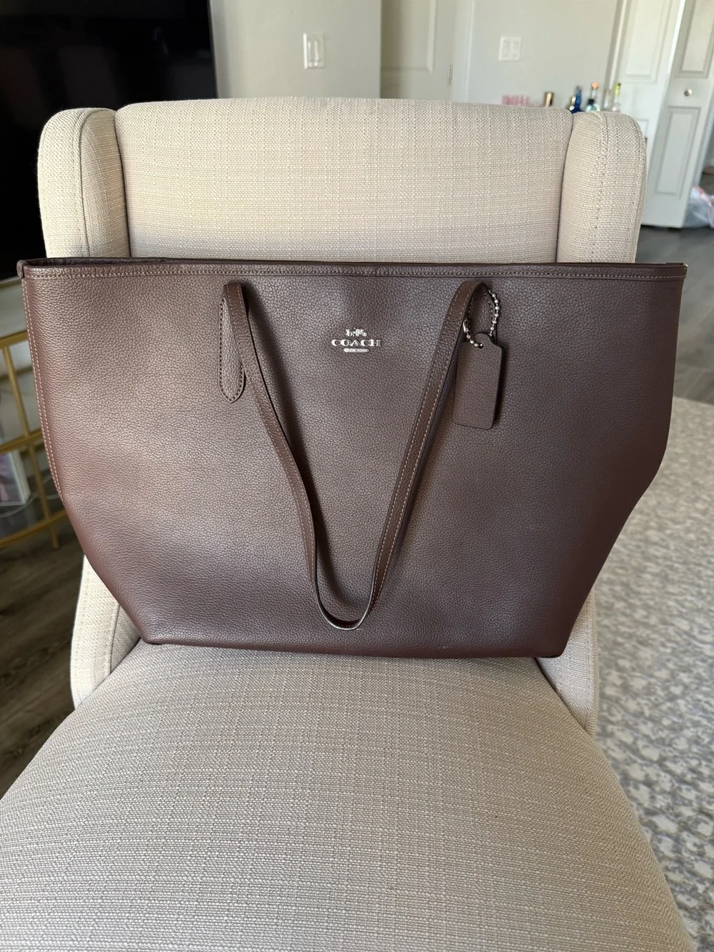 Coach City Tote CR111 Maple Brown Double Face Leather Laptop Work Bag